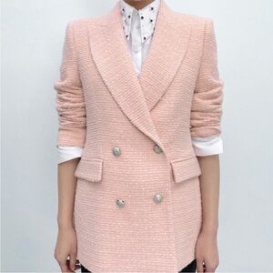 MinaSelf (Zara lookalike) Elegant Pink Double-Breasted Women's Blazer